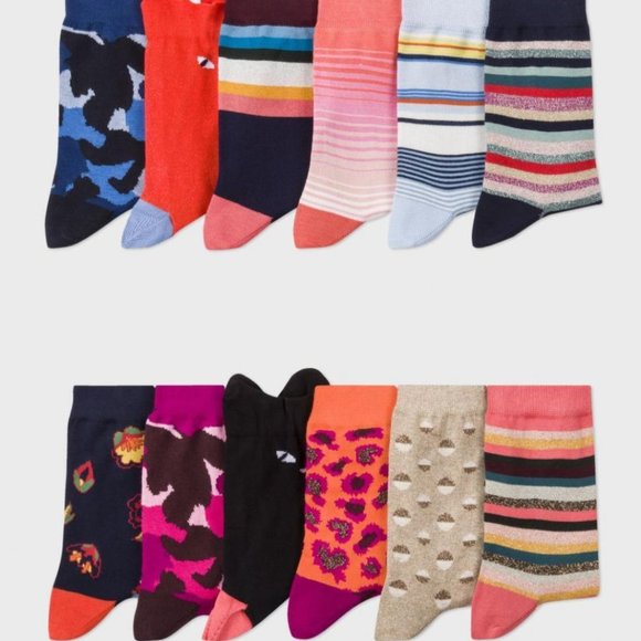 Paul Smith Socks Large Gift Box Set of 12 Womens Socks 100% Authentic - Picture 2 of 4